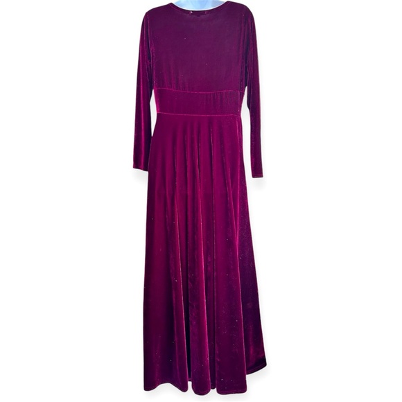 URBAN COCO Maroon Velvet Cross Neck Maxi Dress Womens Size M NWOT - Picture 8 of 14